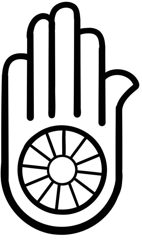 Jainism religious symbol black and white 2d icon 16670546 Vector Art at ...