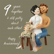 9th Year Wedding Anniversary Gifts by Happy 9th Pottery Anniversary Greeting Card One Lump Or 9th Year Wedding Anniversary Gifts