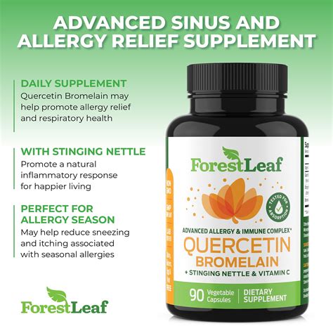 Quercetin 500mg with Bromelain, Vitamin C and Stinging Nettle ...