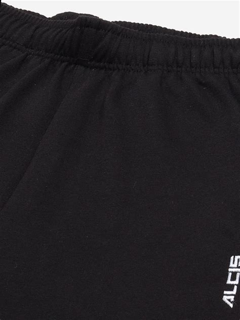 Alcis Men Black Solid Slim Fit Mid-Rise Joggers MJOMA210021-S