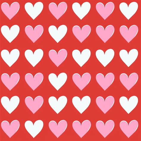 Charming Red Hearts Seamless Pattern on White Background Seamless ...