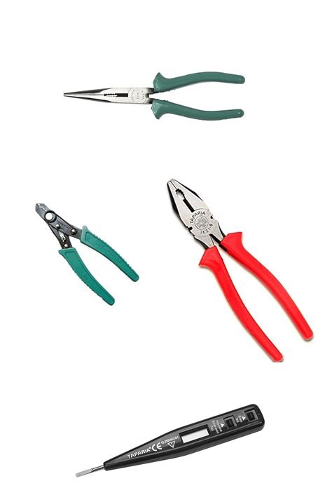 Set of 4 Hand Tool Combo (Plier 210mm/Long Nose Plier/Wire Stripper ...