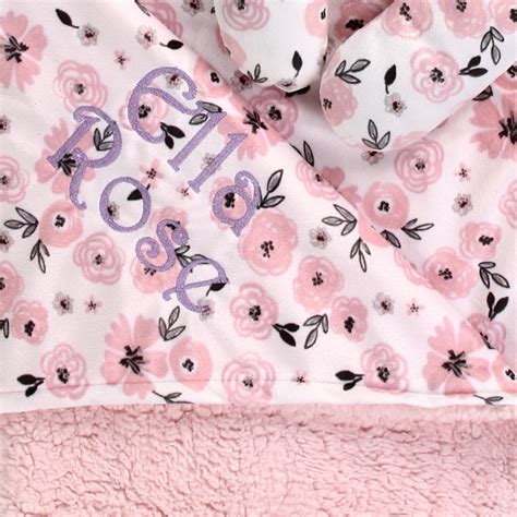 Personalized Plush Baby Blanket With Headrest Roses | Etsy