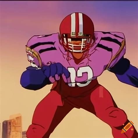 80-90's anime ova, american football player