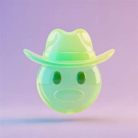 Cowboy Emoji 3D Render stock illustration. Illustration of translucent ...