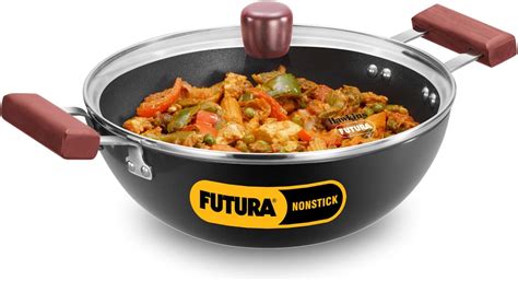 Buy Hawkins Futura 3 Litre Deep Kadhai, Non Stick Kadai with Glass Lid ...