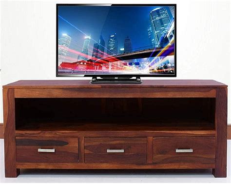 DNP FURNITURE sheesham Wood Standard tv Stand Cabinet Entertainment ...