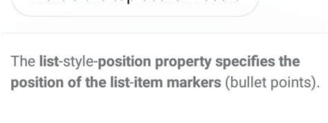 Which property of list is usedto specify the position of thelist-item ...