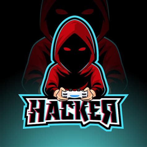 Anonymer Hacker-Gamer-Esport-Logo-Vektor | Premium Vektor