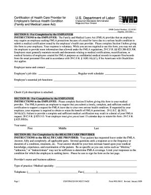 FMLA Doctor Certification Form-Employee Illness - Fill and Sign ...