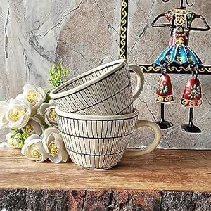 Buy Niyara Stoneware Handmade Premium Ceramic Tea Cups and Coffee Mugs ...