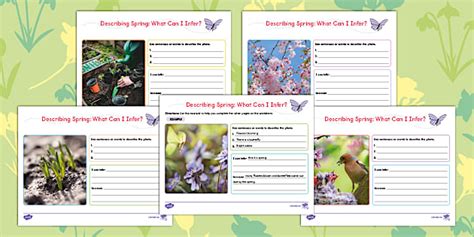 Describing Spring: Picture Inference Worksheets for K-2nd