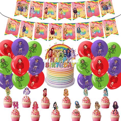 Buy 38PCS Rainbow High Party Balloon Decorations,Rainbow High Theme ...