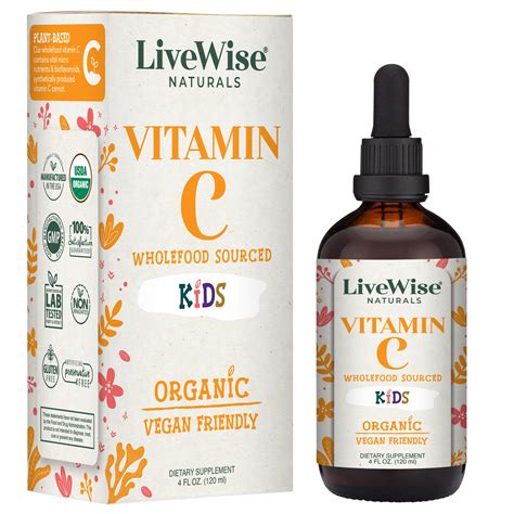 Organic Wholefood Vitamin C Drops for Kids – Immune Support & Antioxid – Live Wise Naturals