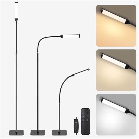 LED Floor Lamp Bright Floor Light,Dimmable Black Reading Floor Lamp ...
