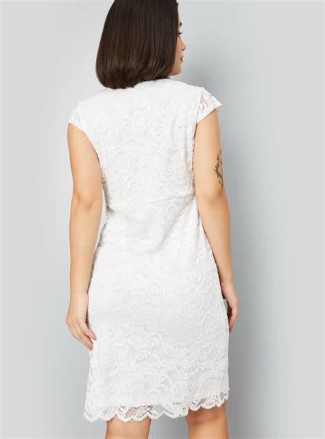 Buy Women Lace Wrap Detail A-line Dress Online at just Rs. 1599.0 ...