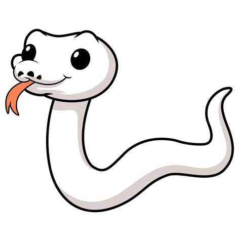 Premium Vector | Cute white leucistic ball python snake cartoon