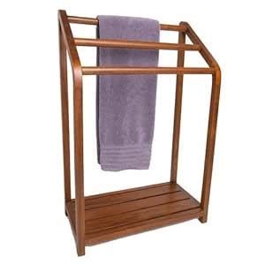 Multiple Tier Freestanding Towel Rack - Stylish & Elegant Wood Bathroom ...