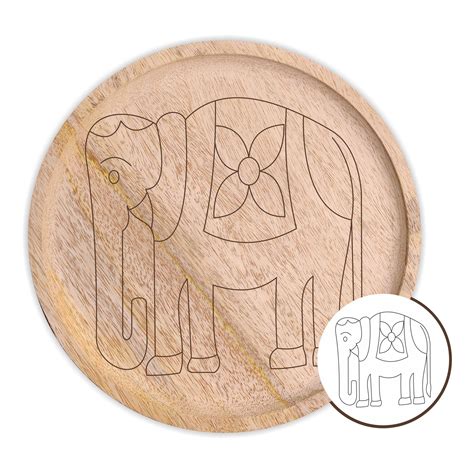 Elephant Pre Marked Wooden Wall plates– Hobby Decor Pvt Ltd