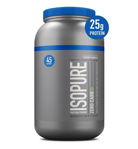 Isopure Zero Carb 100% Whey Protein Isolate Creamy Vanilla Flavour ...