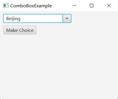 JavaFX ComboBox Tutorial 的图像结果