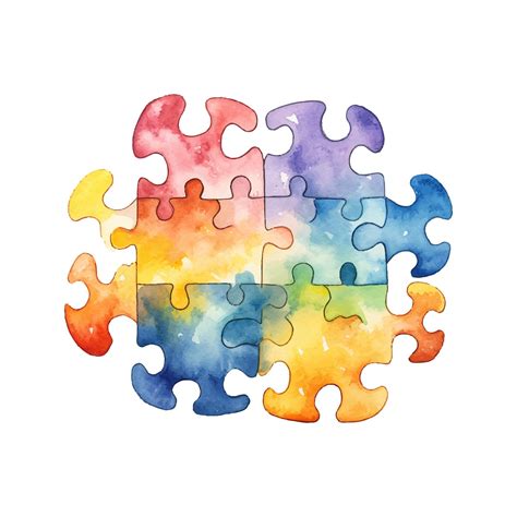 Premium Vector | Watercolor abstract autism puzzle background