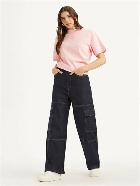 Women's Navy Blue Baggy Fit High Rise Jeans – Levis India Store