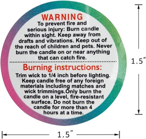 Buy 500pcs Candle Warning Stickers 1.5 inch Candle Safety Labels ...