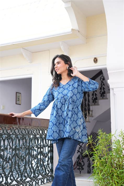 Corset Convertible Handblock Printed Cotton Kurti | House of the Handb ...