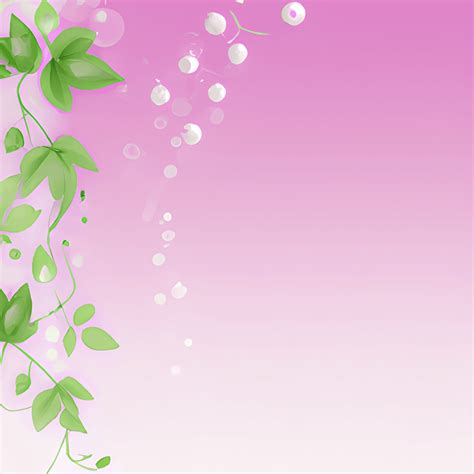 Soft Pink and Green Background with Pearls and Ivy · Creative Fabrica