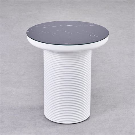 Buy Charlie Glass Top End Table - White from Home Centre at just INR 9990.0