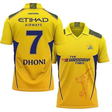 Buy Sports Cricket Team Official New CSK Dhoni 7 Jersey IPL 2024 (Kid's ...
