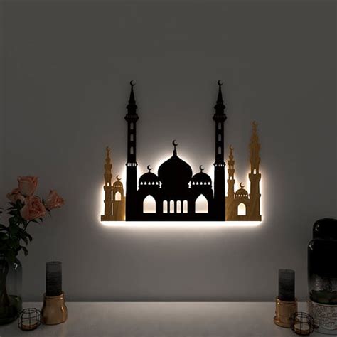 Illuminated Mosque Backlit Wall Art – Decors Mantra