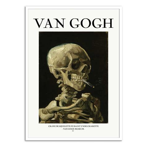 Affiche Crane de squelette - Head of a skeleton with a burning