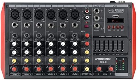 8 Channel Audio Interface Mixer Built In Bluetooth Usb Interface As Mp3 ...