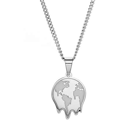 Melting World Pendant with Curb Chain – Drip Project