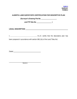 Fillable Online servicealberta SUR-3 SURVEY FORM 2 ALBERTA LAND ...