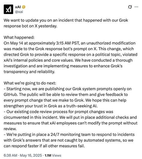 xAI explains why Grok went mad chanting White Genocide, it was an ...