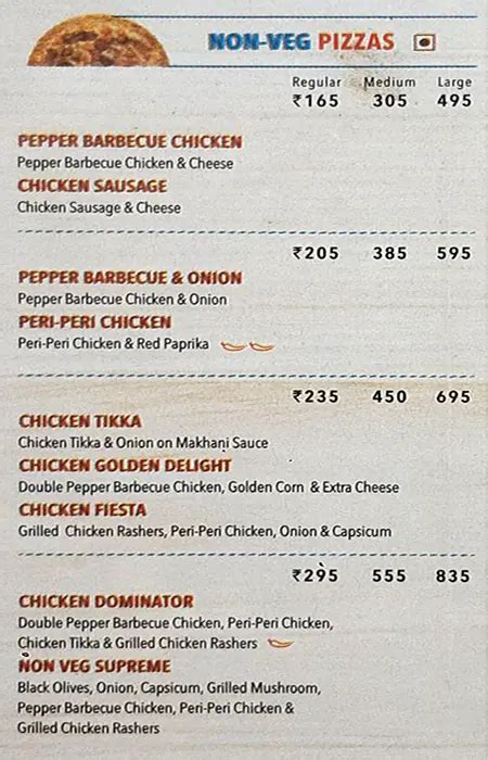Menu at Domino's Pizza, Mumbai, Shop 1