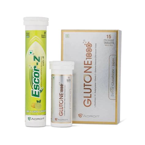 Glutone 1000 & Escor-Z | Lime & Lemon Flavour | Skin Glow Combo