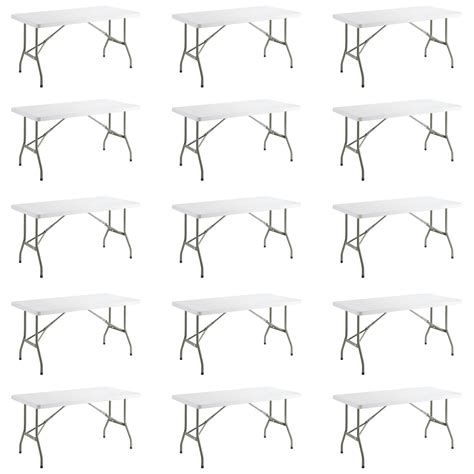 Buy 15 Pack 5-feet X 30" Heavy-Duty Granite White Plastic Folding Table ...