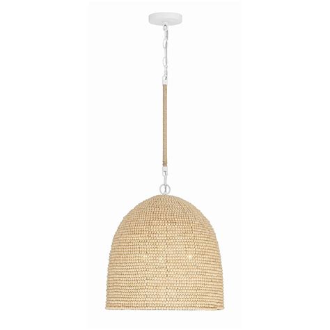 Crystorama Jasper 3 -Light Matte White Farmhouse Dome Medium Hanging ...