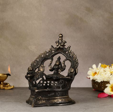 Buy Pure Brass Antique Gajalakshmi Lamp with Deep Lady - 6.5 ...