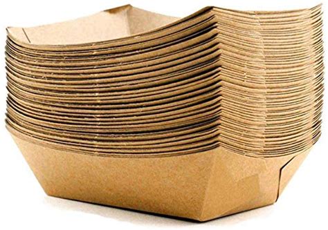 Buy 100 x Medium Brown Paper Cardboard Food Trays [600ml, 150mm x 210mm ...