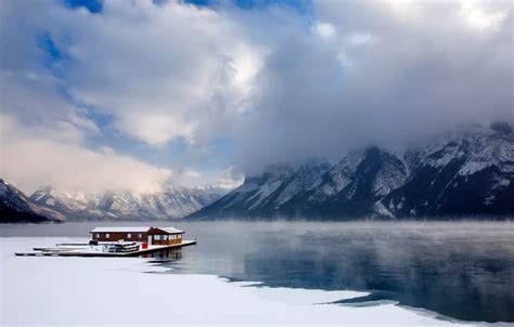 Wallpaper Canada, Banff National Park, lake Minnewanka for mobile and ...