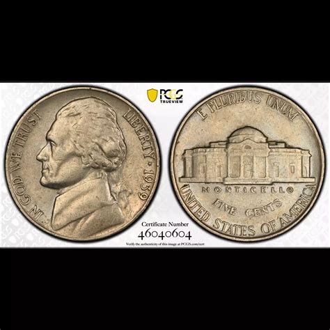 1939 Jefferson Nickel PCGS XF-45 FS-801 DDR Doubled Monticello - Old ...