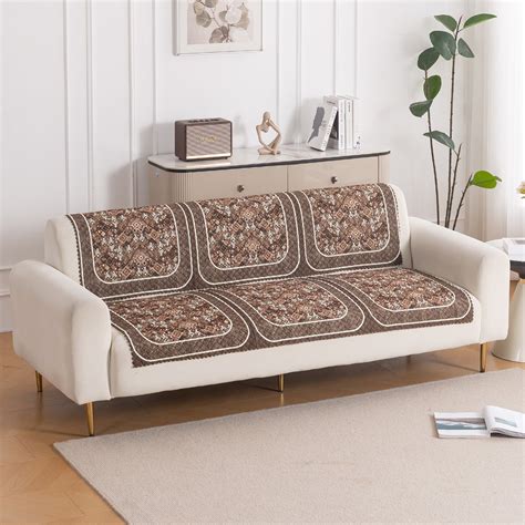 Buy Rustic Lattice LoomVerse Quilted Sofa Cover for Wooden Sofa ...