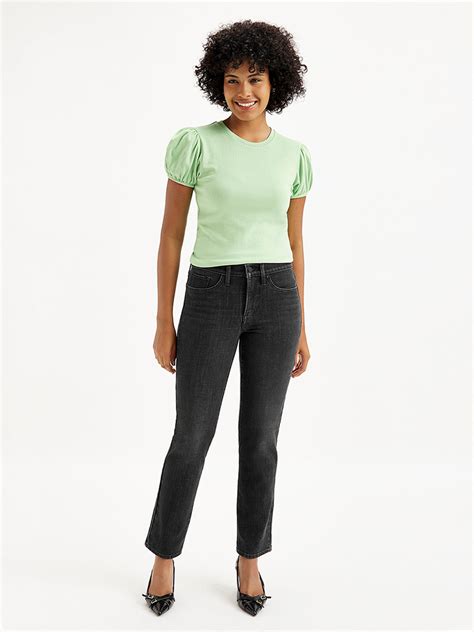 Women's 314 Black Straight Fit High Rise Jeans – Levis India Store