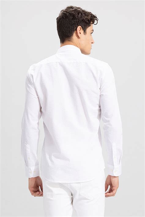 Buy Men's Bubble Seer Sucker White Shirt Online | SNITCH