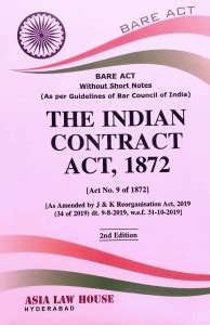 The Indian Contract Act, 1872 -- Bare Act Without Short Notes (As Per ...